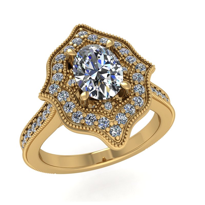 Vintage Inspired Semi-Mount Engagement Ring - YOURLINE