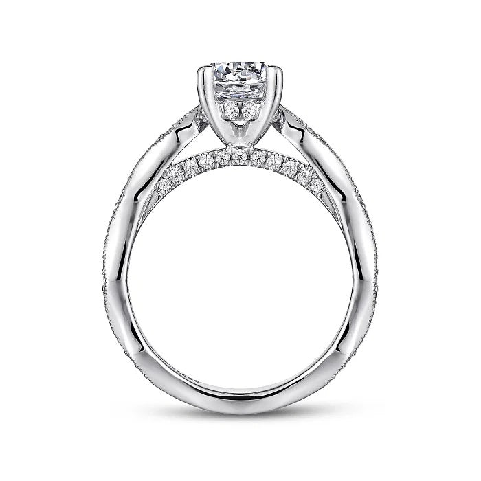 Mason - 14k White Gold Round Diamond Engagement Ring - GABRIEL BROS, INC