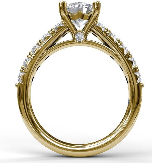 Handset French Pave Diamond Engagement Ring - FANA