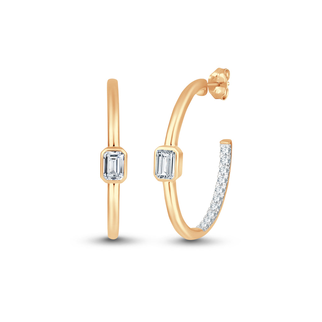 Diamond Hoop Earrings - BRILLIANT ELEMENTS BE