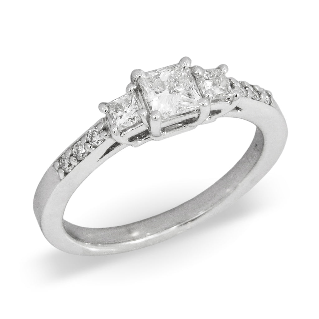 Three-Stone Princess Cut Diamond Ring - ELOQUENCE