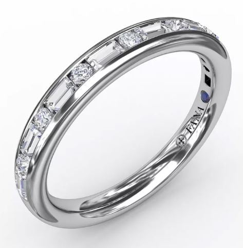 Alternating Baguette and Round Diamond Band - FANA