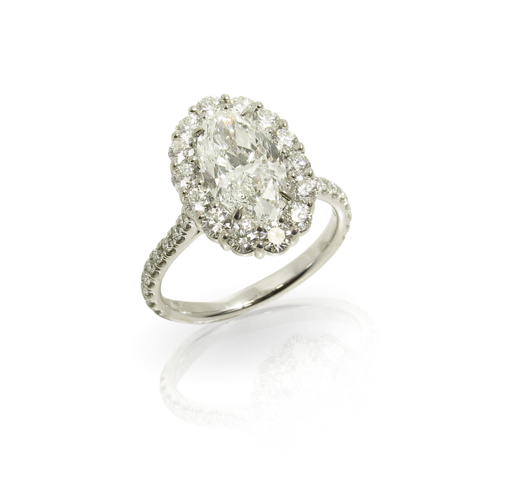 Oval Halo Diamond Ring - RAHAMINOV DIAMONDS INC RAH
