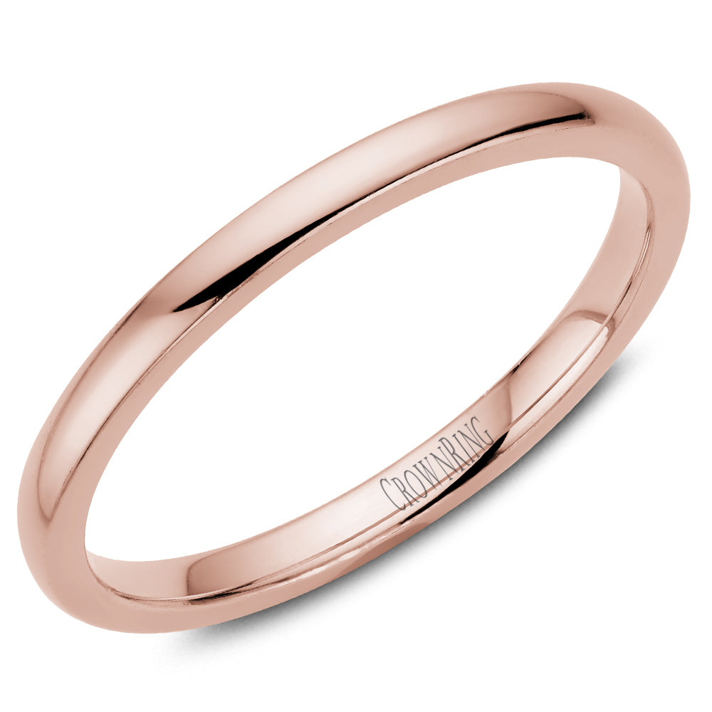Women's Traditional Rose Gold Wedding Band - CROWNRING