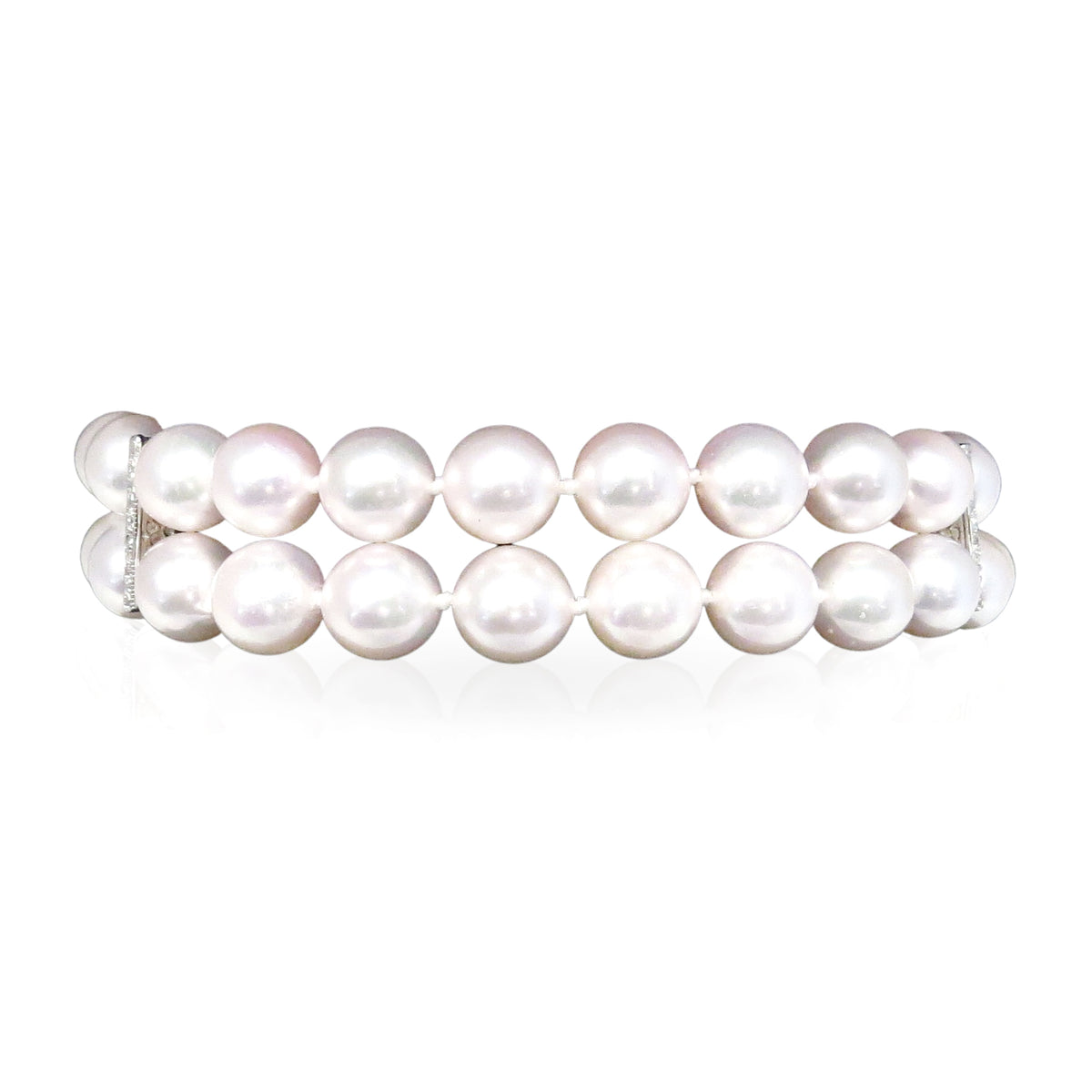 Diamond And Akoya Pearl Double Strand Bracelet Hale's Jewelers