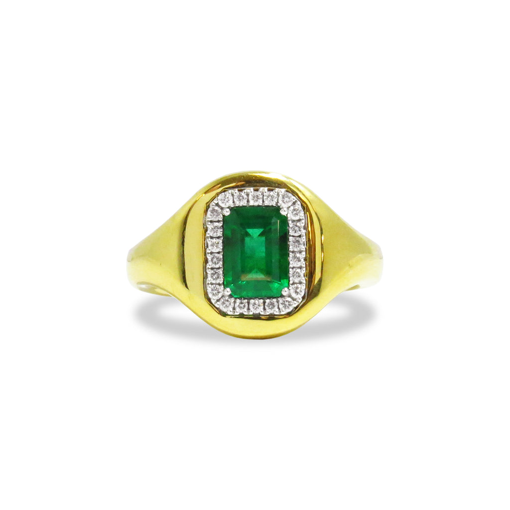 Emerald Signet Ring - SPARK CREATIONS INC