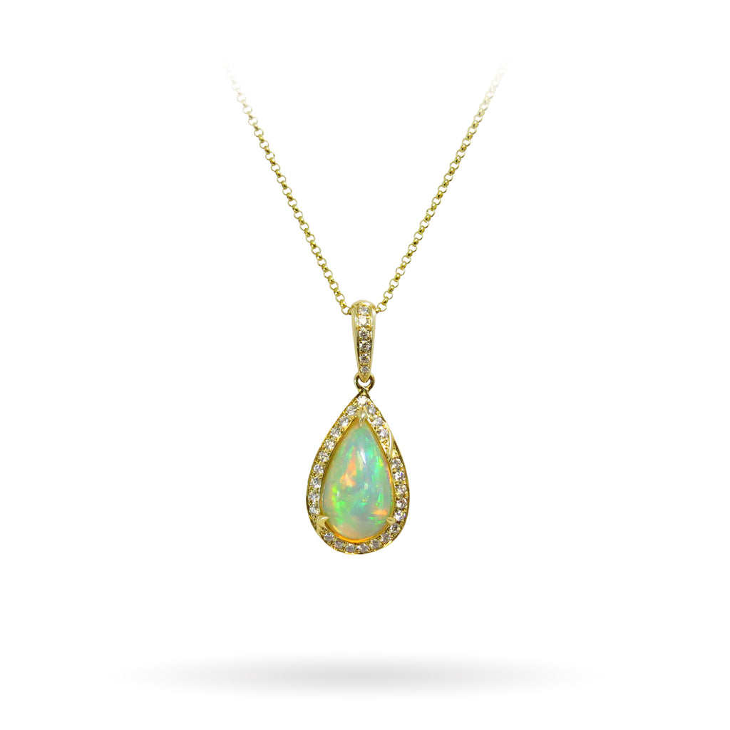 Opal and Pavé Diamond Pendant - ASBA USA INC