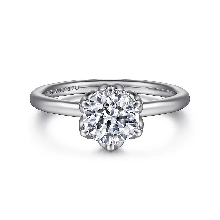 Kamera - 14K White Gold Round Solitaire Engagement Ring - GABRIEL BROS, INC