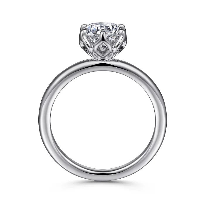 Kamera - 14K White Gold Round Solitaire Engagement Ring - GABRIEL BROS, INC