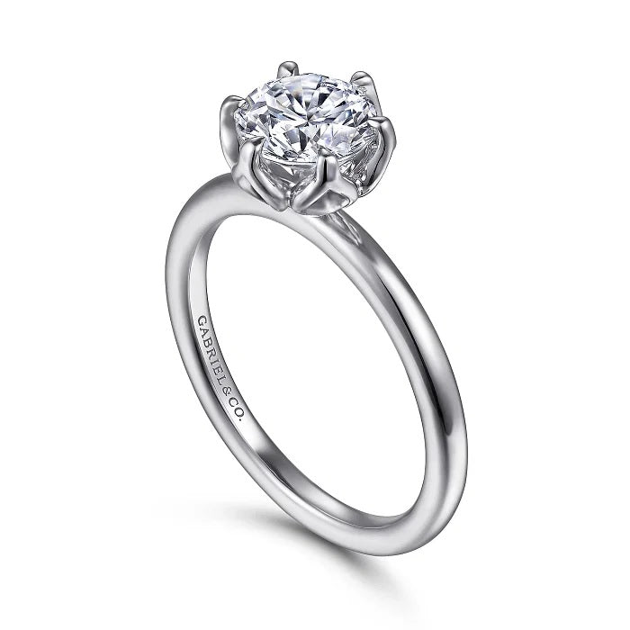 Kamera - 14K White Gold Round Solitaire Engagement Ring - GABRIEL BROS, INC