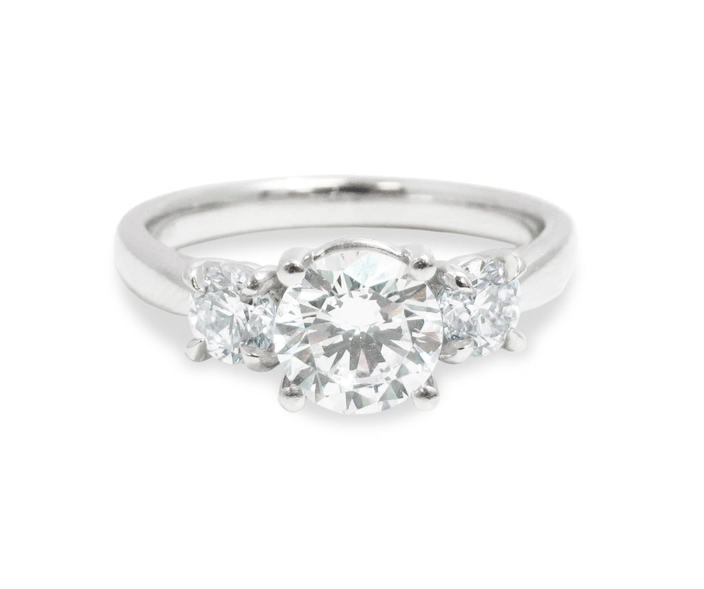 Platinum and Diamond Three-Stone Engagement Ring - BIXLERS