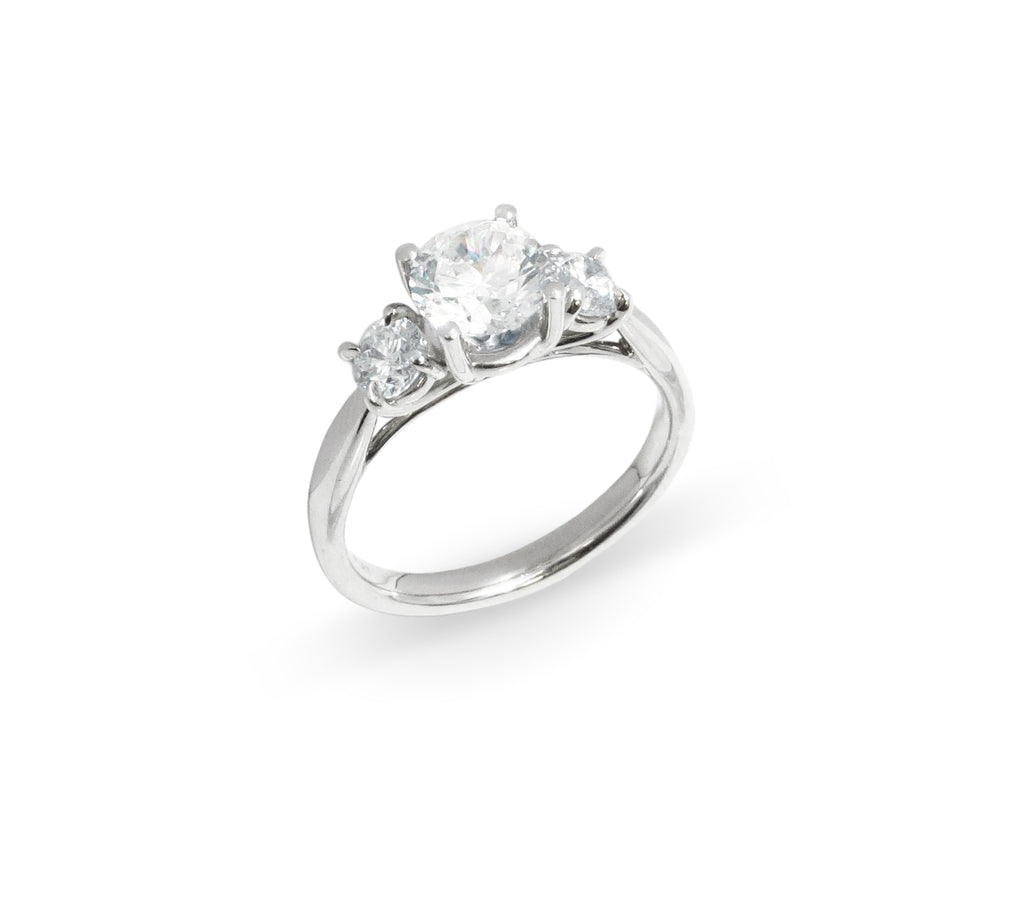 Platinum and Diamond Three-Stone Engagement Ring - BIXLERS