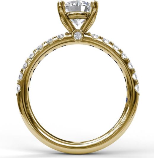 Classic Pavé Round Cut Engagement Ring - FANA