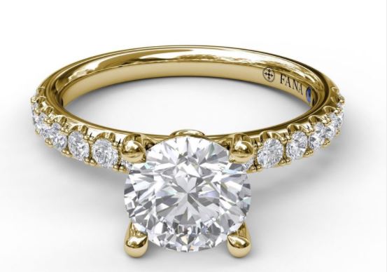 Classic Pavé Round Cut Engagement Ring - FANA