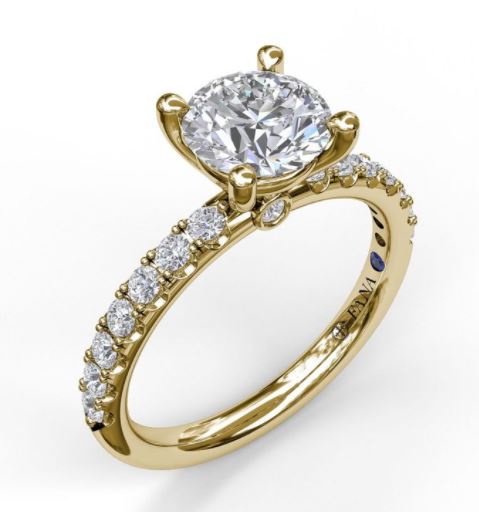 Classic Pavé Round Cut Engagement Ring - FANA