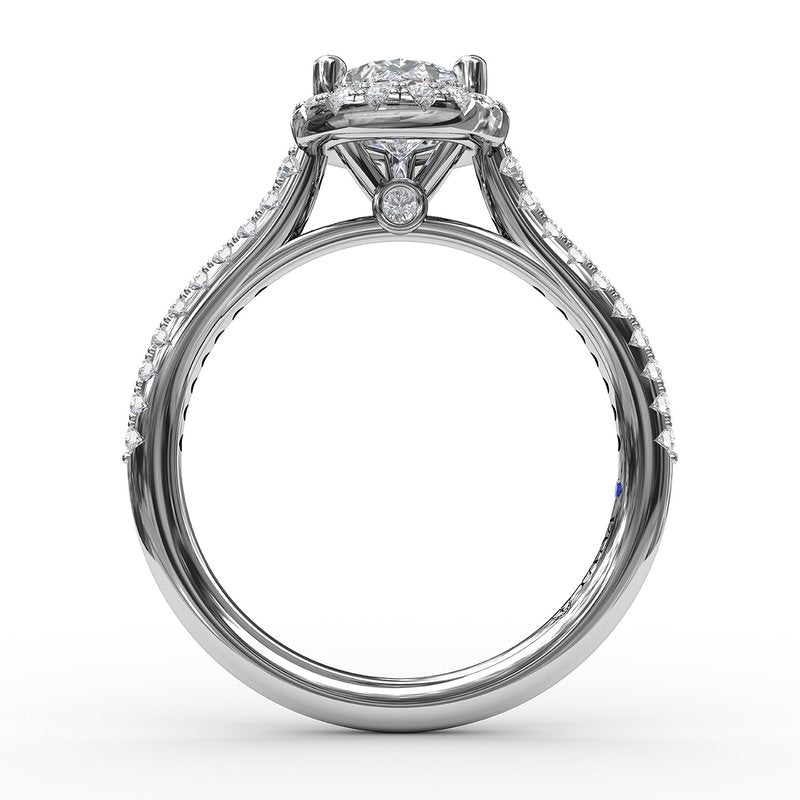 Pear Shaped Halo Engagement Ring - FANA