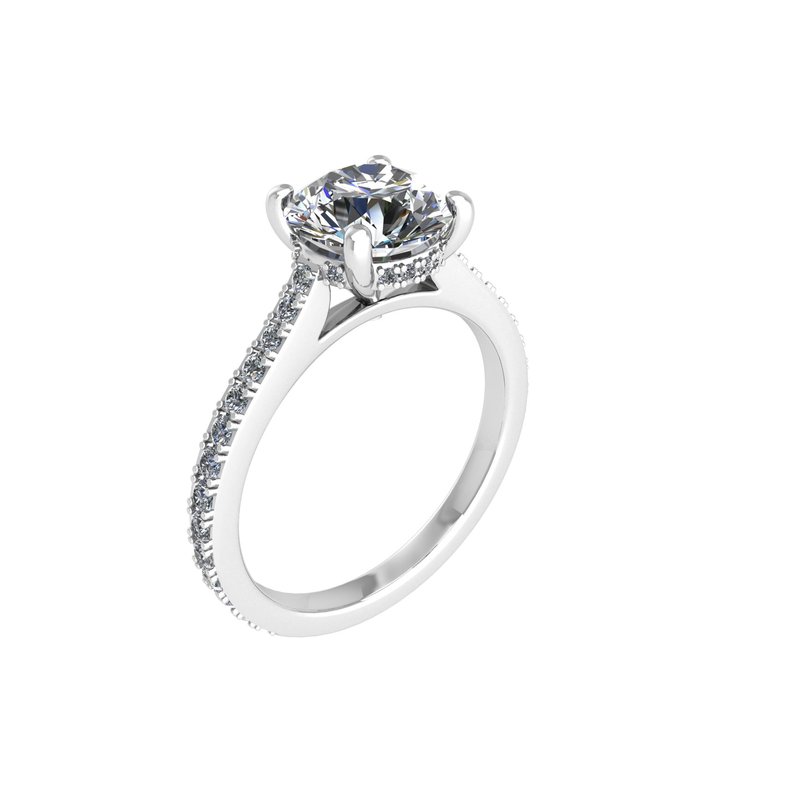 Round Diamond Semi-Mount Engagement Ring - YOURLINE