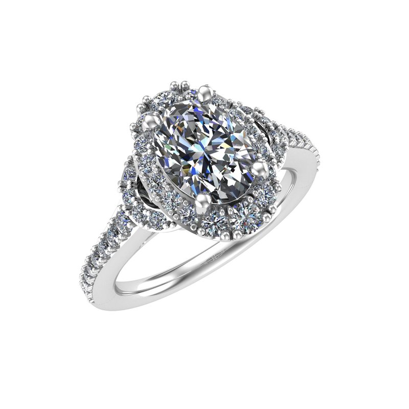 Oval Diamond Semi-Mount Engagement Ring - YOURLINE
