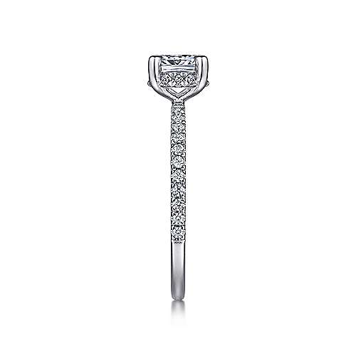 Hart - 14K White Gold Hidden Halo Cushion Cut Diamond Engagement Ring - GABRIEL BROS, INC