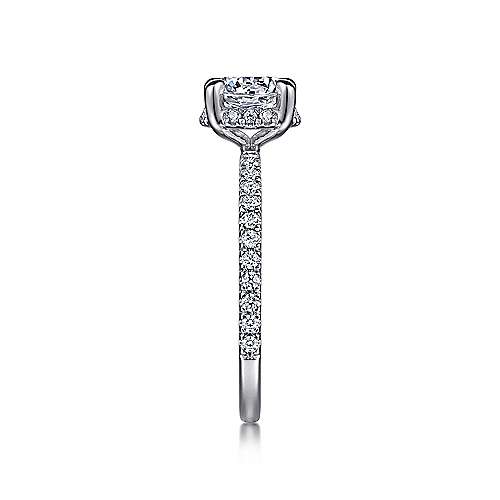 Hart - 14K White Gold Hidden Halo Round Diamond Engagement Ring - GABRIEL BROS, INC