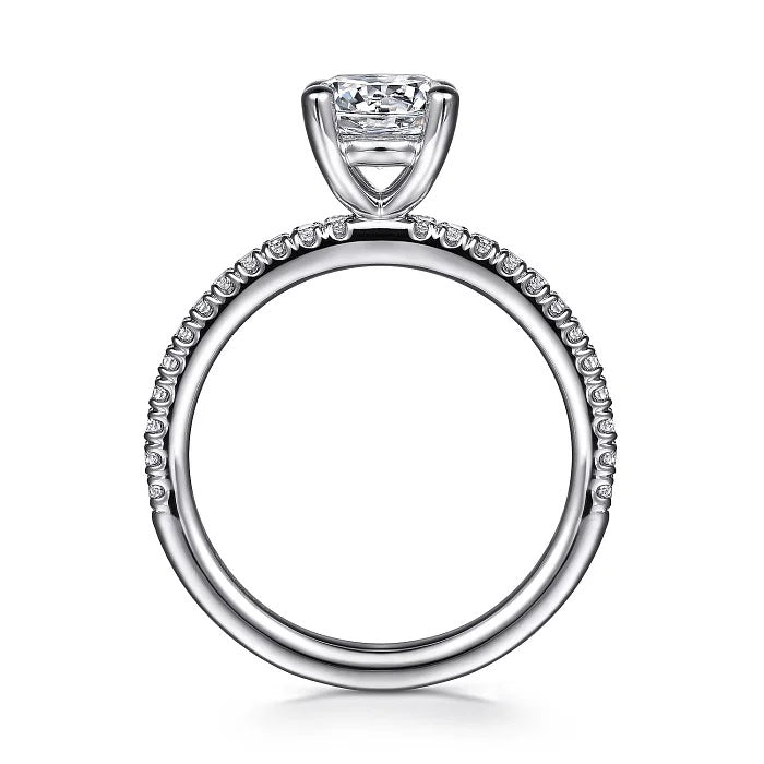 Evelyn - 14K White Gold Round Diamond Engagement Ring - GABRIEL BROS, INC