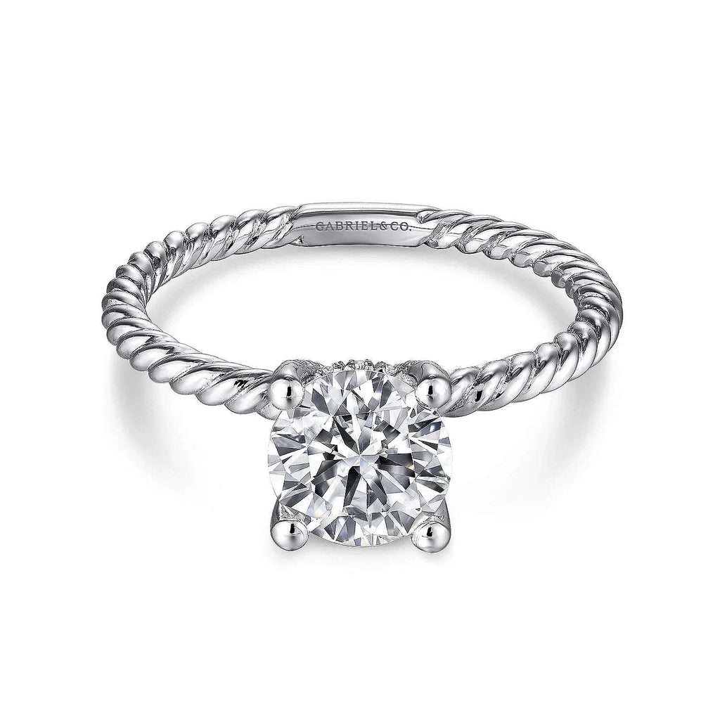 Bobbi - 14K White Gold Round Diamond Engagement Ring - GABRIEL BROS, INC