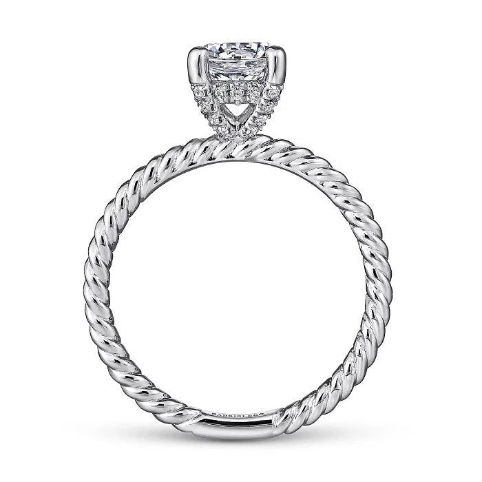 Bobbi - 14K White Gold Round Diamond Engagement Ring - GABRIEL BROS, INC