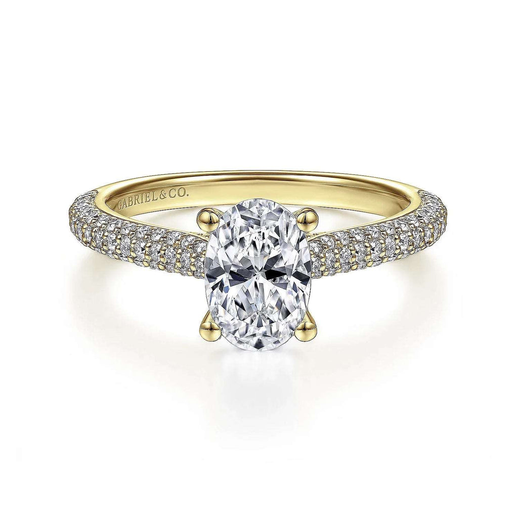 Brexley - 14K Yellow Gold Oval Diamond Engagement Ring - GABRIEL BROS, INC