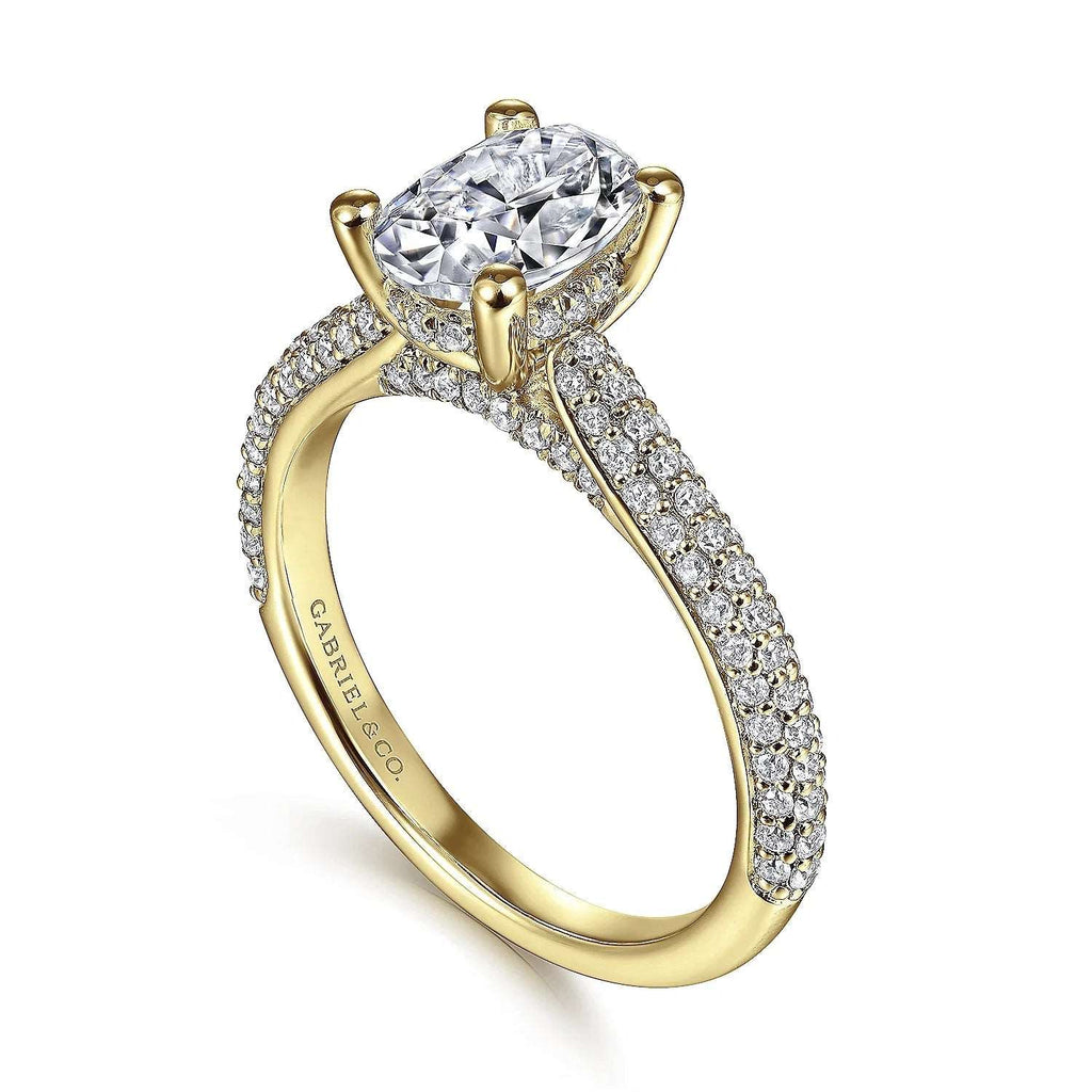 Brexley - 14K Yellow Gold Oval Diamond Engagement Ring - GABRIEL BROS, INC