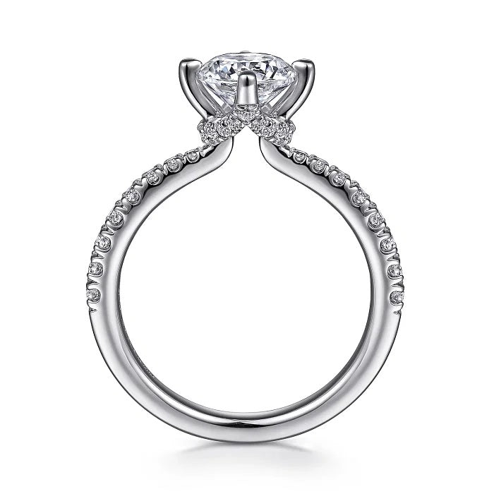 14K White Gold Semi Mount Engagement Ring - GABRIEL BROS, INC