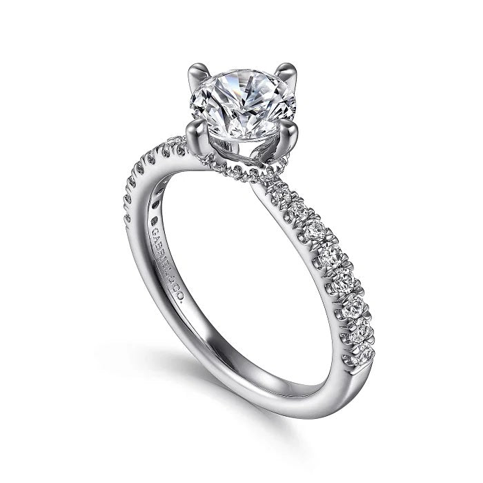 14K White Gold Semi Mount Engagement Ring - GABRIEL BROS, INC