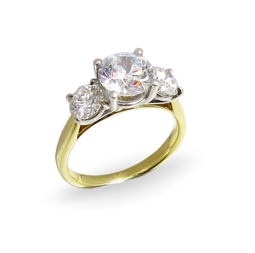 Three Stone Diamond Engagement Ring - BIXLERS