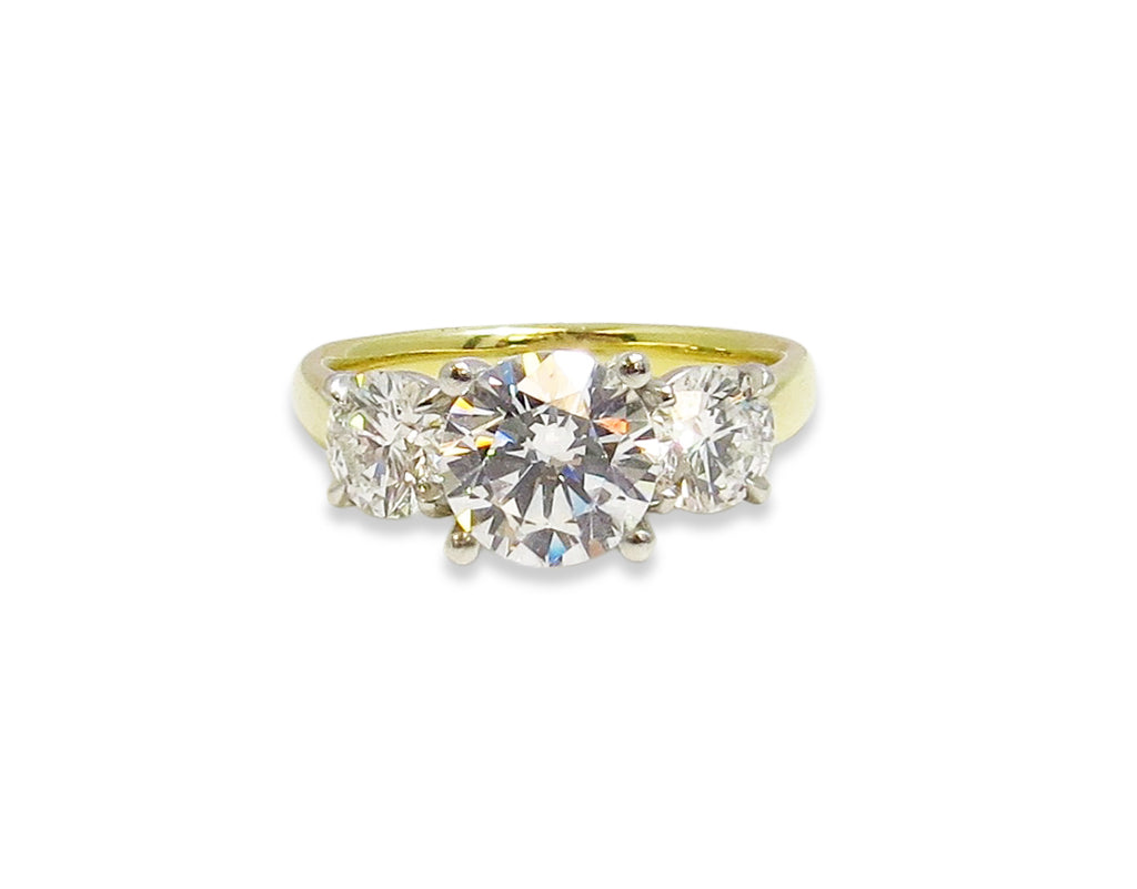 Three Stone Diamond Engagement Ring - BIXLERS