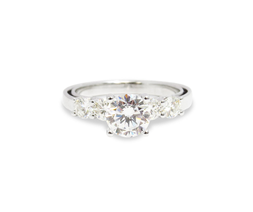 White Gold and Diamond Engagement Ring - BIXLERS