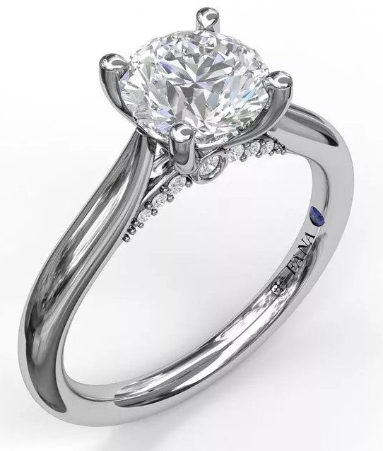 Round Cut Solitaire With Decorative Bridge - FANA