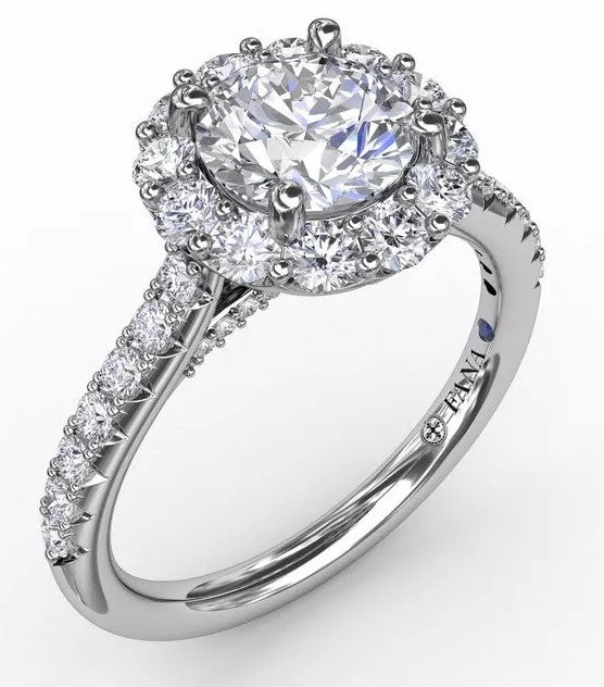 Classic Round Halo Engagement Ring - FANA