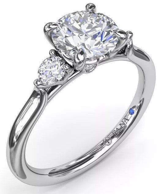 Brilliant Cut Three Stone Engagement Ring - FANA