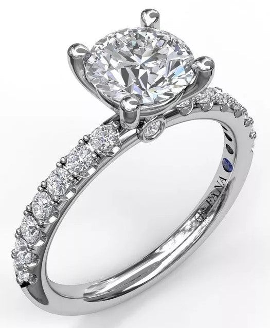 Classic Pavé Round Cut Engagement Ring - FANA