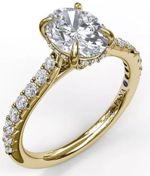 Classic Oval Cut Solitaire with Hidden Halo - FANA
