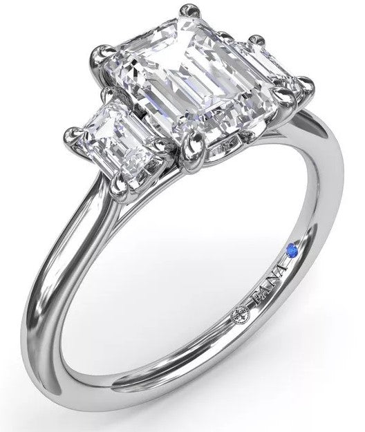 Three-Stone Emerald Diamond Engagement Ring - FANA