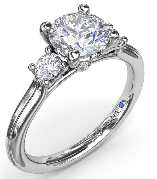Two-Toned Round Diamond Engagement Ring - FANA
