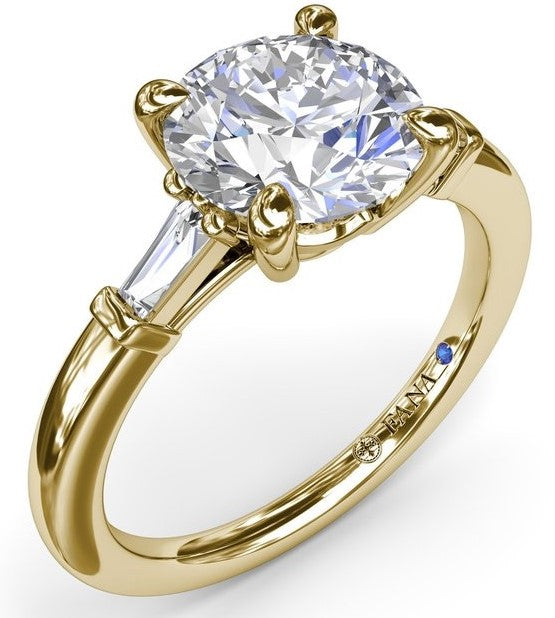 Tapered Baguette Diamond Engagement Ring - FANA