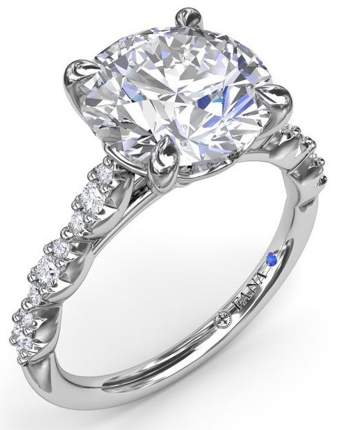 Petite Pavé Diamond Engagement Ring - FANA