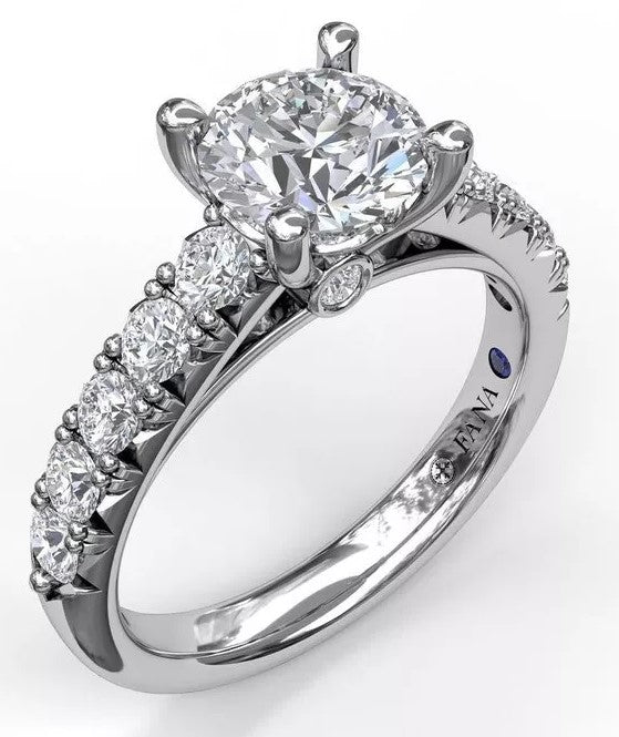 Handset French Pavé Diamond Engagement Ring - FANA