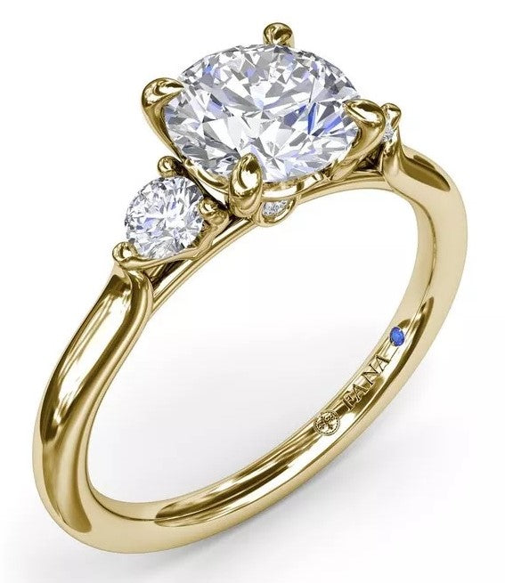Brilliant Cut Three Stone Engagement Ring - FANA