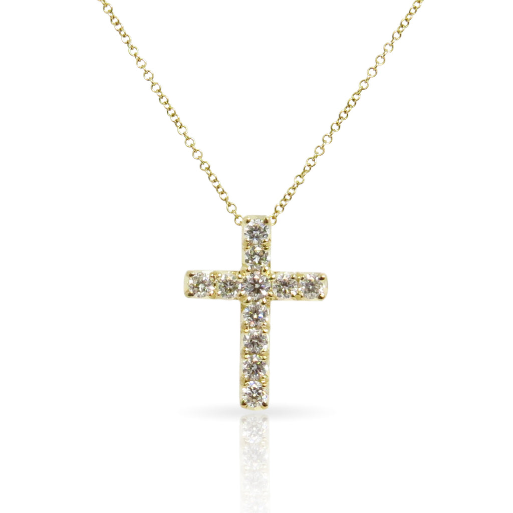 Yellow Gold Cross Pendant Necklace - ELOQUENCE