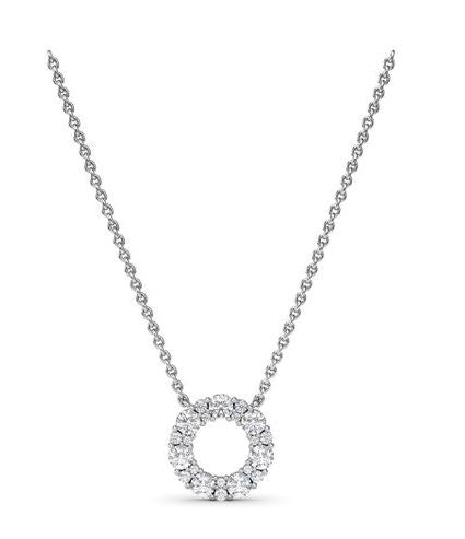Shared Prong Diamond Circle Necklace - FANA