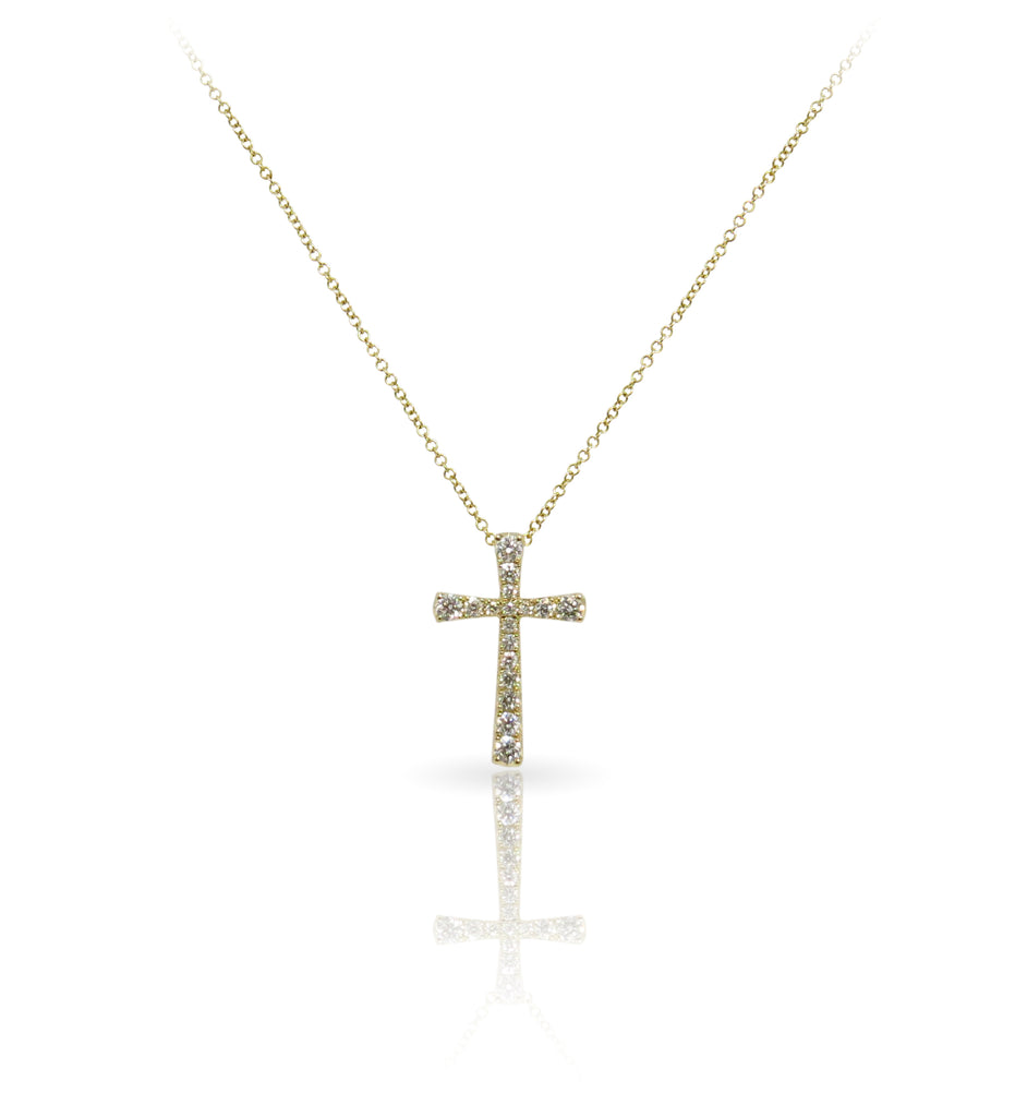 Yellow Gold Cross Pendant Necklace - ELOQUENCE