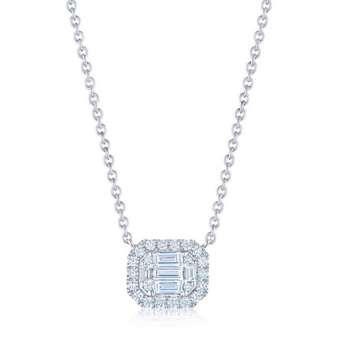 Pendant with Emerald-Cut Diamonds and Halo - KWIAT