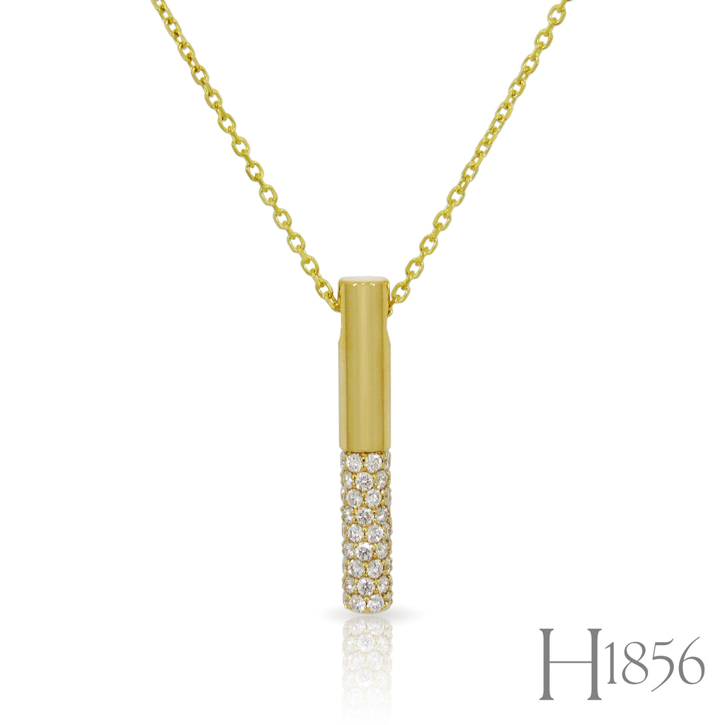 14K Yellow Gold Diamond Bar Necklace - BIXLERS